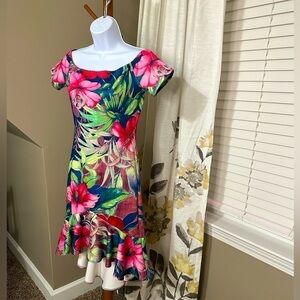 Jealous Tomato Tropical Hi-Low Ruffle Dress Size Medium